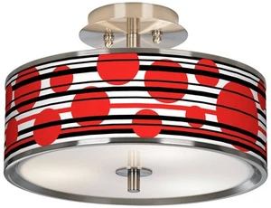 Red Balls Giclee Glow 14" Wide Ceiling Light - Picture 1 of 4