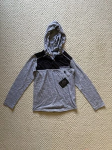 ENGLISH LAUNDRY Boys Size 8 Lions Crest Henley Hoodie Button Shirt Gray Blk NWT - Picture 1 of 6