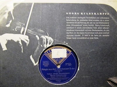 1933 GEORG KULENKAMPFF Brahms Violin Concerto Paul van Kempen TELEFUNKEN F 1483 Foto 1 de 4