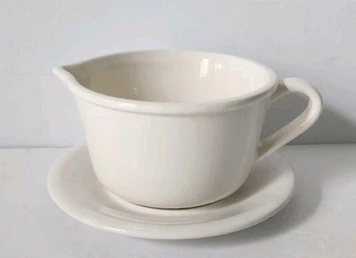 Pfaltzgraff Marimekko Gravy Boat & Saucer White Stoneware Vintage Rare - Image 1 of 4