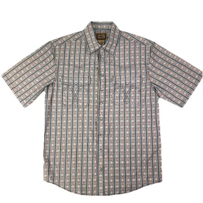 C.E. Schmidt Western Pearl Snap Shirt M Aztec Southwest Stripe Short Sleeve - Image 1 of 4