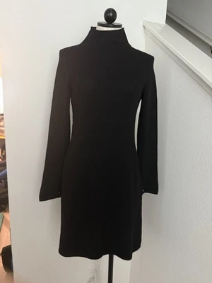 Vestido Suéter Negro Escada Manga Larga Cuello Simulado Talla 36 Mediano 6-8 Foto 1 de 4