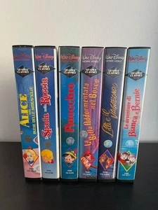 Walt Disney I Grandi Classici Collezione Completa Rombo Nero 6 VHS 1984-1991 - Picture 1 of 21