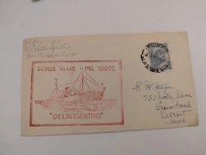 Vintage FDC First Day Cover Ship Deltaargentino Del Vapor 1st Voyage - Picture 1 of 2