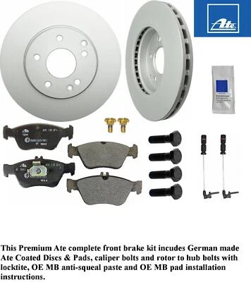 Complete Front Brake German Ate Coated Disc & Pad Kit Mercedes 1996-04 Mercedes - Image 1 of 2