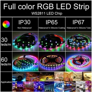 LED Strip Light NEW 16.4FT WS2811 Addressable Dream Color 150/300 5050 RGB Pixel - Picture 1 of 3