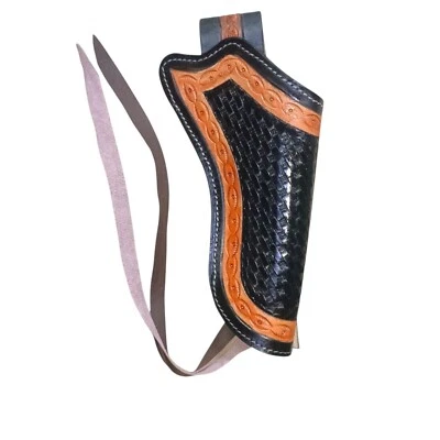 Western Gun Holster Tooled Leather Cowboy Style for Revolver Pistol - Image 1 of 4