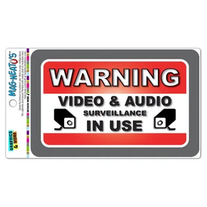 Warning Video And Audio Surveillance In Use MAG-NEATO'S™ Vinyl Magnet Sign - Picture 1 of 1