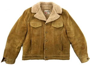SEARS Vintage Western Jeans Cowboy Wildleder Lederjacke Fellfutter Braun  50 M-L - Bild 1 von 4