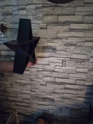 Pentacle Star Black Wall Art Display Hanging Shelf Home Storage Decoration - Image 1 of 2