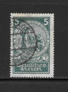 GERMANY SCOTT B8 USED F/VF - 1924 5pf + 15pf DK GREEN - SEMI-POSTAL ISSUE (A) - Picture 1 of 2
