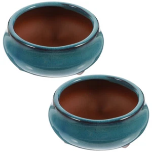 2 Pcs Purple Clay Flower Pot Succulent with Drainage Hole House Planter - Picture 1 of 12