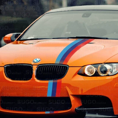 48" BMW M-Power 3-Colored Racing Body Stripe Decal Custom DIY Sticker 4ft - Image 1 of 4
