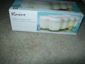 EURO CUISINE Glass Yogurt Jars: 8-Piece Set NEW IN BOX - Picture 1 of 4