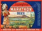 Marathon Beer Label 9" x 12" Metal Sign