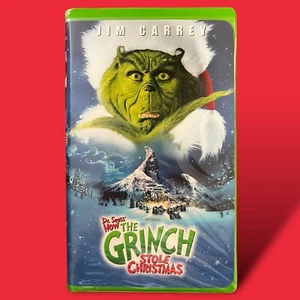 HOW THE GRINCH STOLE CHRISTMAS VHS 2001 Jim Carrey GREEN Clamshell Dr. Seuss - Bild 1 von 2