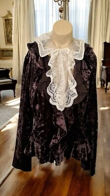 Blazer Anthropologie Jade Melody Tam Terciopelo Talla 8 Marrón Chaqueta Forrada con Volantes Usado en Excelente Condición Foto 1 de 4