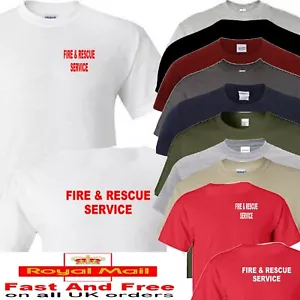 FIRE AND RESCUE SERVICE T-SHIRT Druck auf Vorder- und Rückseite - Bild 1 von 12