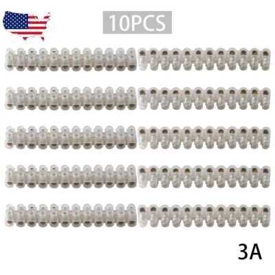 10pcs White High Quality Copper 3Amp 12 Way Terminal Block Connector Strip - Image 1 of 4
