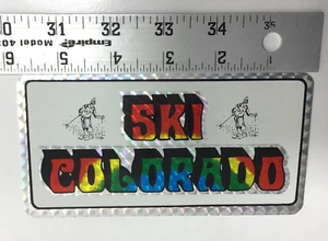 Vtg 1980’s Metallic Foil Prism State Sticker Ski Colorado Bumper RV Decal 6"x3" - Picture 1 of 5