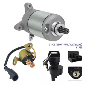 Starter&Relay For Polaris Hawkeye 400 HO 2x4 2011-2012 with Ignition Switch - Picture 1 of 12