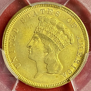 PCGS-AU! 1854  $3 THREE DOLLAR GOLD INDIAN PRINCESS