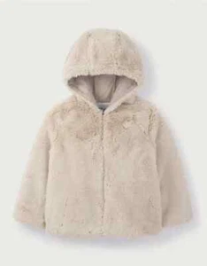 The Little White Company Faux Fur Hooded Coat, Pink, 4-5 Years, RRP £58 - Picture 1 of 5