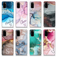PERSONALISED PHONE CASE NAME MARBLE SLIM COVER FOR SAMSUNG S8 S7 S9 S10 S20 S21