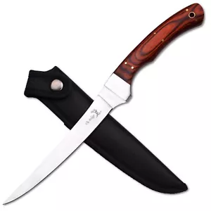 Elk Ridge Fixed blade Fillet knife Full Tang 12.25" Overall Wood Handle ER-028 - Picture 1 of 5