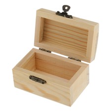 Cambered Shape Unfinished Wood Jewelry Gift Storage Box for DIY Crafts Toys