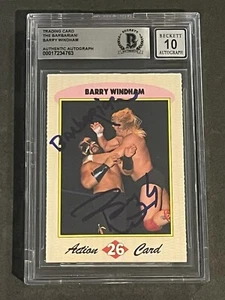 BARRY WINDHAM & THE BARBARIAN 1992 WCW MAGAZINE SIGNED AUTOGRAPHED CARD BAS 10 - Picture 1 of 2