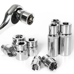 3/8" Steckschlüssel Einsatz 6~24mm Stecknuss Adapter Sechskant Ratschenschlüssel - Bild 1 von 32