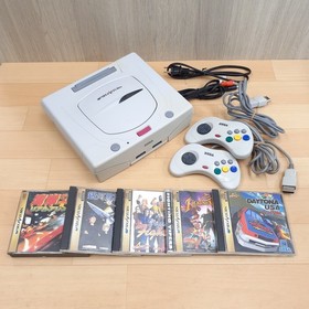 Sega Saturn Console Japan White bundle with 2 Controllers & 5 Games DAYTONNA USA