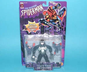 MARVEL THE AMAZING SPIDER-MAN STEALTH VENOM MOC MOSC US CARD 1996 TOY BIZ - Picture 1 of 7