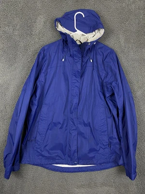 L.L. Bean Rain Jacket Womens XL Blue Trail Model Full Zip Hooded Waterproof - Image 1 of 4