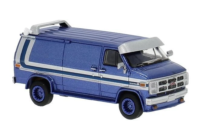 Brekina 18253 GMC Vandura Blu Metallizzato HO 1:87 NUOVO - Immagine 1 di 1