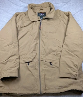 L.L.Bean Men’s XXL Tall Insulated Nylon Jacket Tan Khaki Outdoor Outfitter OTH95 - Image 1 of 4
