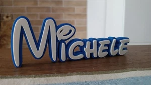 MICHELE PERSONALIZE DISNEY NAME PLATE SIGN CUSTOM DOOR TAG FONT WALL BEDROOM - Picture 1 of 2