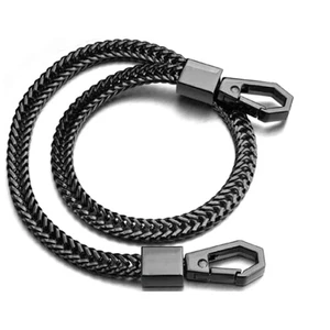 NEW Stainless Steel Black Link Biker Trucker Punk Wallet Chain 16 " Long US - Picture 1 of 5
