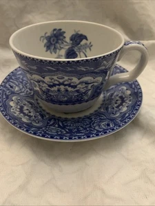SPODE Blue Room Collection Floral Cup & Saucer - Georgian 1830 Series - Picture 1 of 7