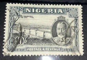 Nigeria George V - 10/- nero e grigio SG 44 usato molto bene - C/V £150 nel 2025 - Foto 1 di 2