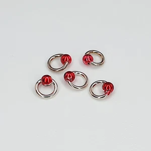 Piercing de uñas BOLA ROJA, Ø 2-3 mm, plata de ley, pintado. Piercing - Imagen 1 de 1