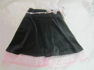 Amy Byer Black Velvet with Pink Lace Skirt NWT Size 6 - Picture 1 of 4