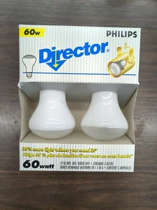 Vtg Philips 60 Soft White Director Bulbs 60 Watt Hi Hats Art (2 Pack) - Picture 1 of 6