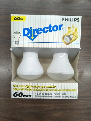 Vtg Philips 60 Soft White Director Bulbs 60 Watt Hi Hats Art (2 Pack)