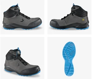 Zapatos de techador modernos S3 ESD zapatos de seguridad extra antideslizantes VEGANO gris - Imagen 1 de 6