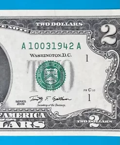 October 3, 1942 / 10 March 1942 : A 10031942 A BIRTHDAY Note $2 Two Dollar Bill - Picture 1 of 3