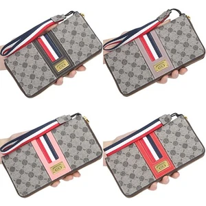 Luxury Leather Clutch Wallets for Women Credit Card Organizer Phone Holder Purse - Picture 1 of 19