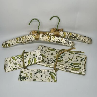 Vtg 1950s Andre Richard PISCES Zodiac Satin Sachet Pouch Hangers Lingerie Bag - Image 1 of 4