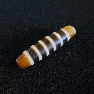 Collana Ciondolo Perline Dzi Magica Tibetana Vecchie Strisce Agata Totem Guaritore Medicina - Foto 1 di 5